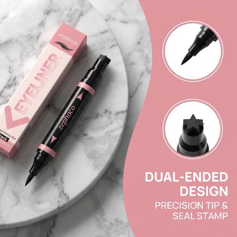 Waterproof Liquid Eyeliner Pen - Eyeliner Liquido Integrato Nero e Marrone