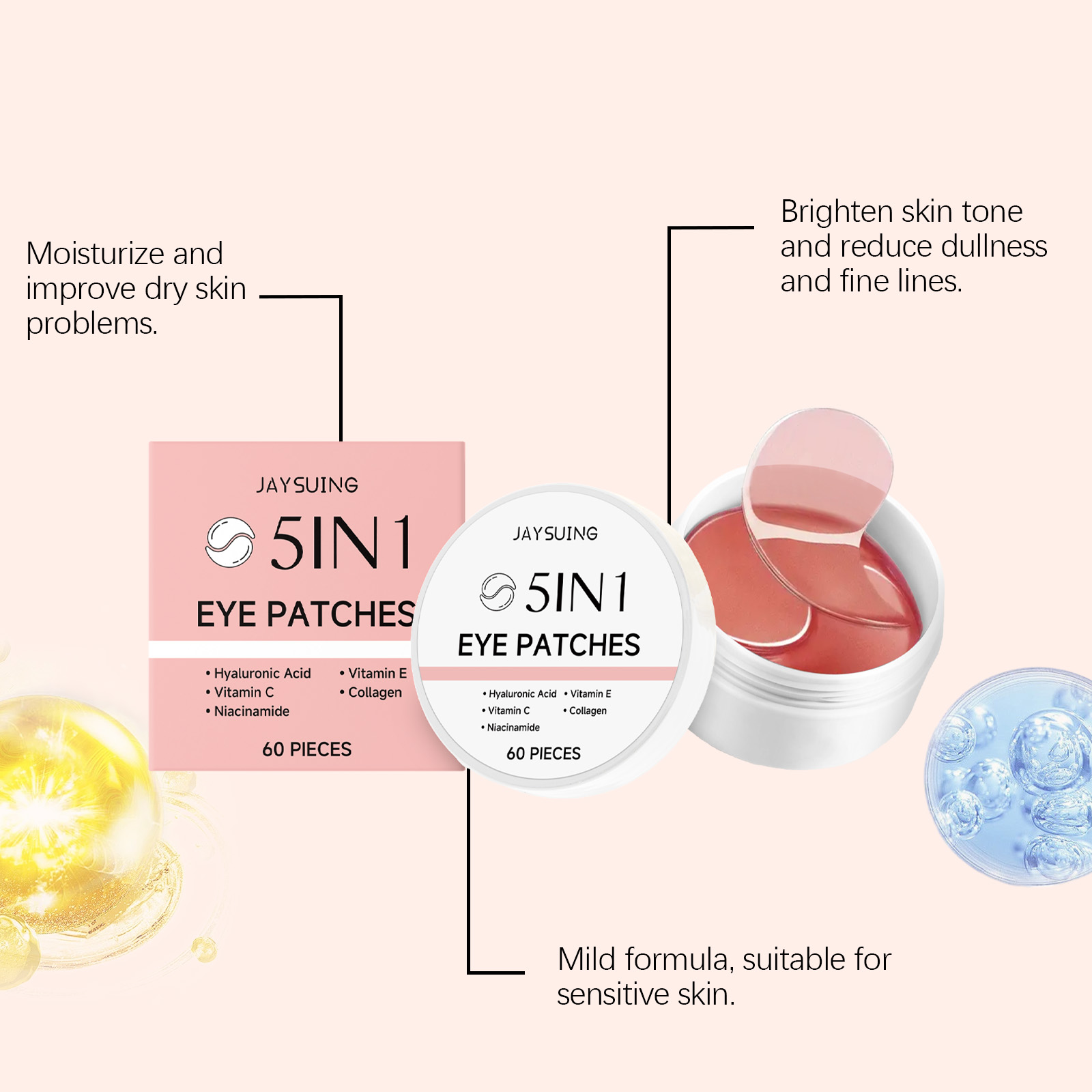 JAYSUING Set di 60 Patch Occhi - Collagen Under Eye Patches recensione e prezzo