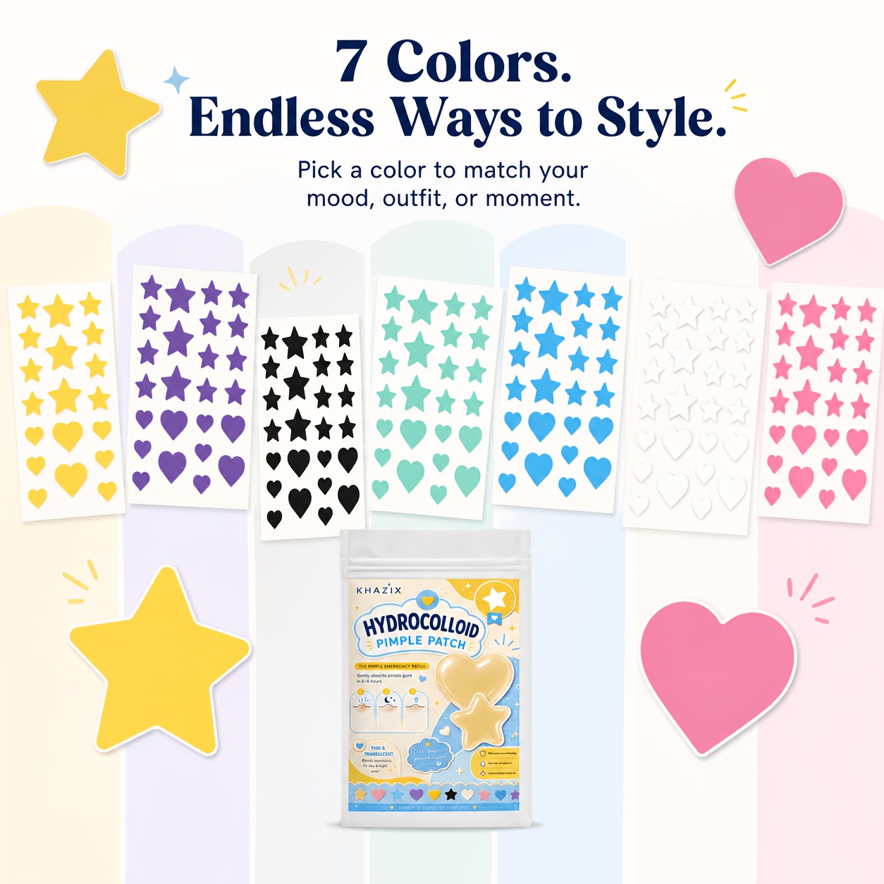 7 colori, 252 pezzi/756 pezzi. - Hydrocolloid Pimple Patch recensione e prezzo