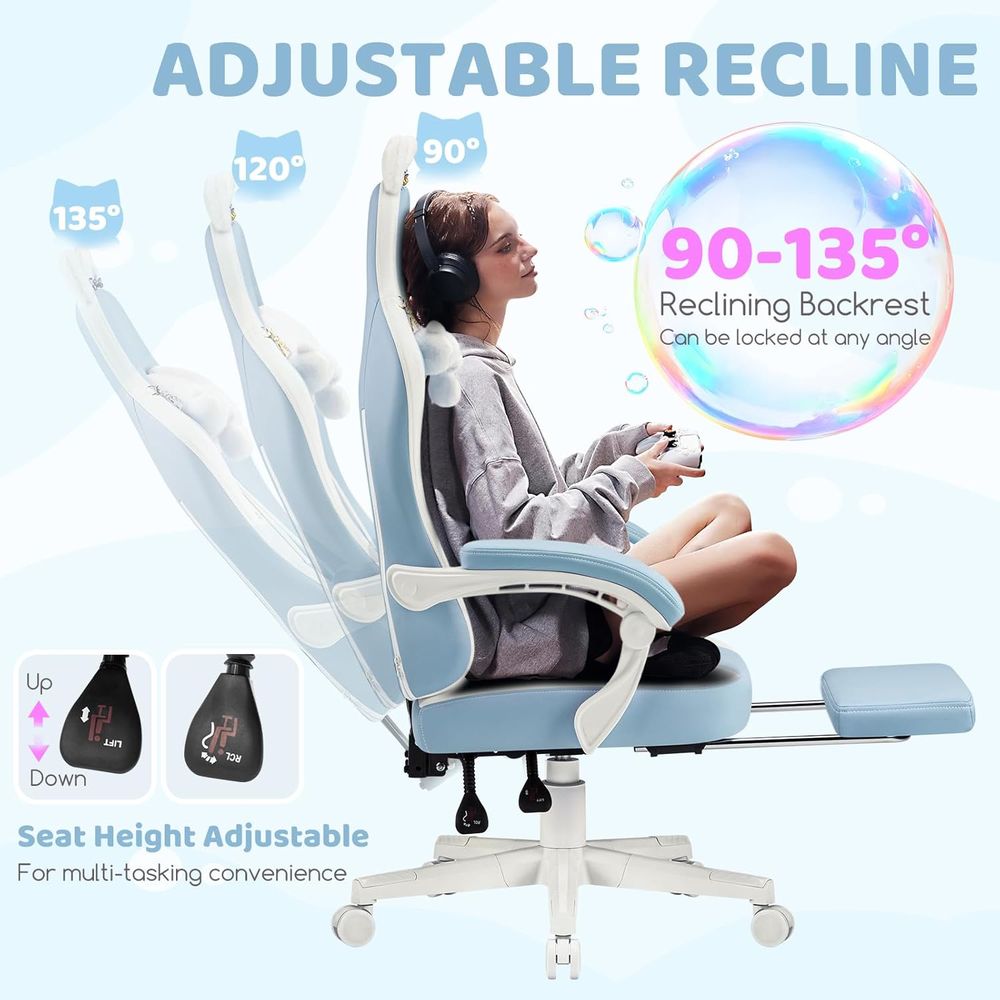 Sedia da Gaming Ergonomica Blu - Massage recensione e prezzo